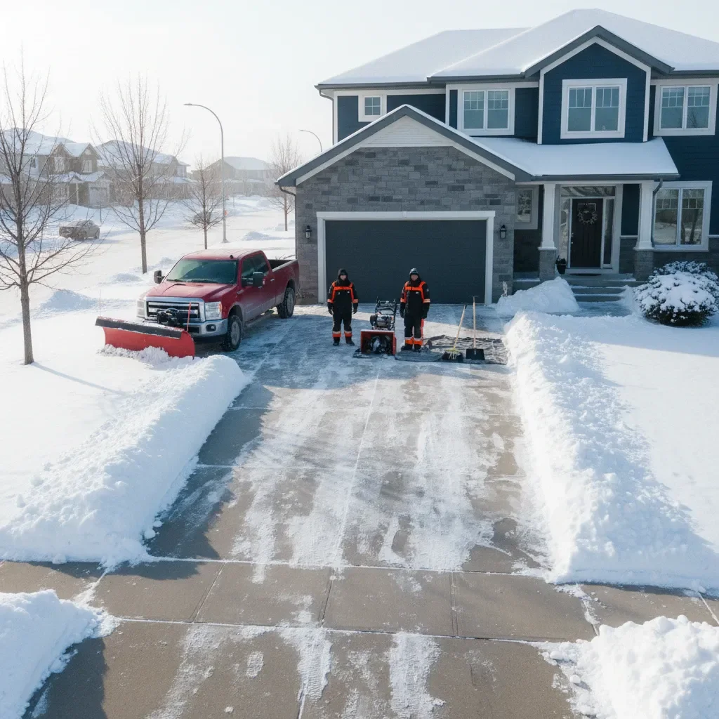 Professional Snow removal service by Meadows Landscaping Airdrie in Airdrie